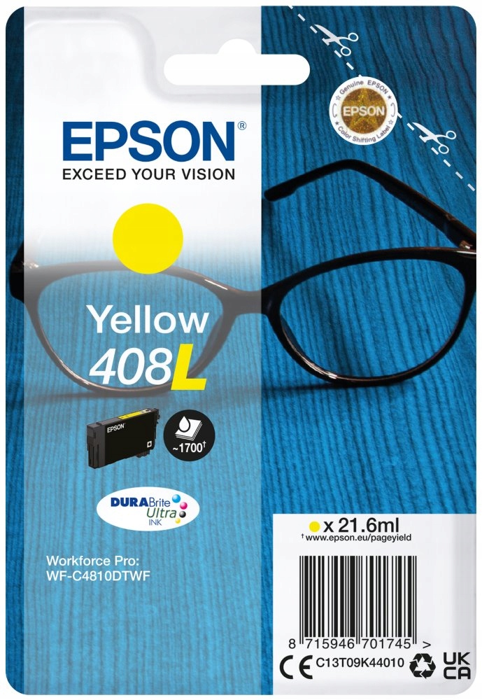 Epson inkoustová náplň Singlepack 408L DURABrite Ultra Ink/ C4810DTWF/ Žlut