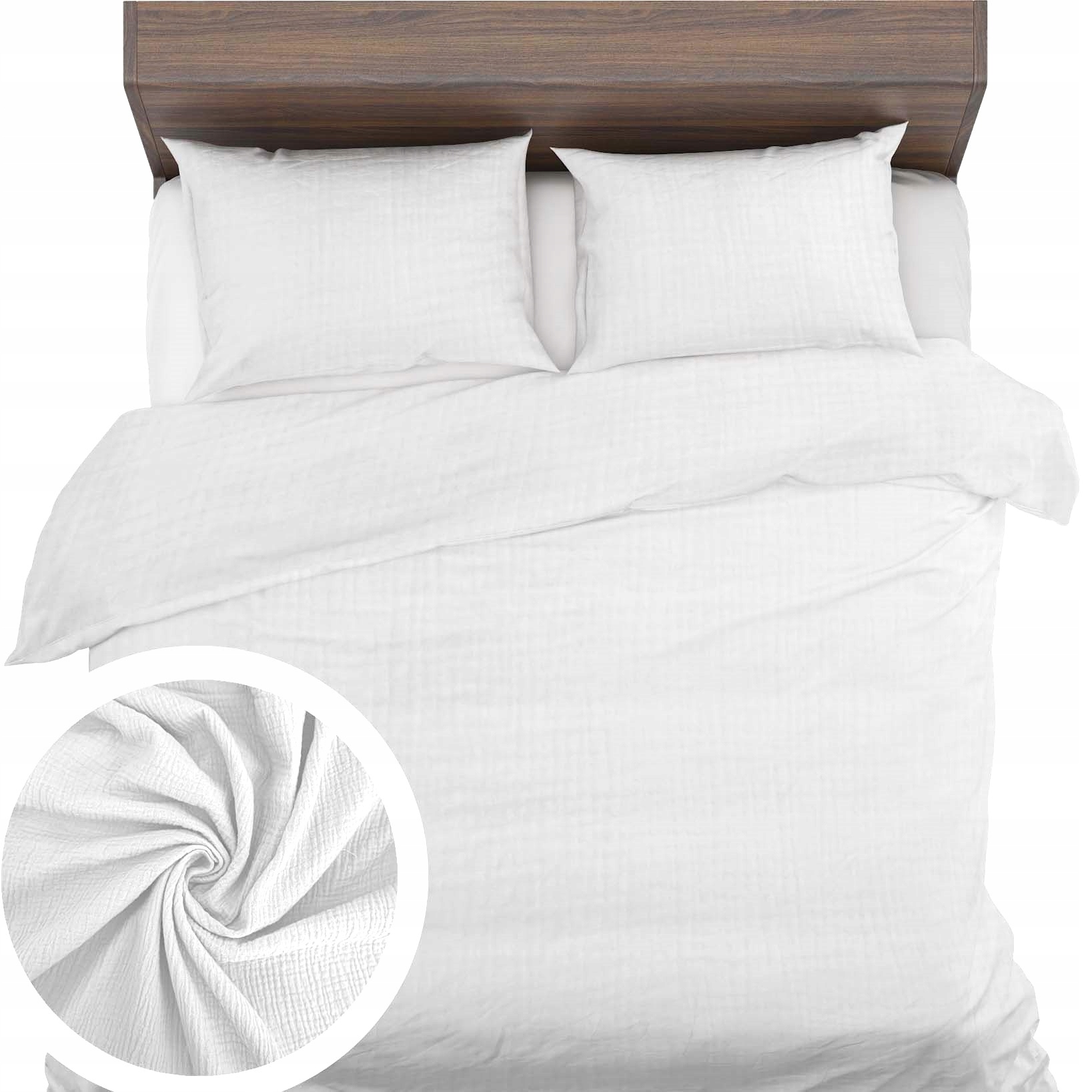 Povlečení Mušelín 160x200+1x70x80 Jemné prodyšné povlečení Přírodní Eko