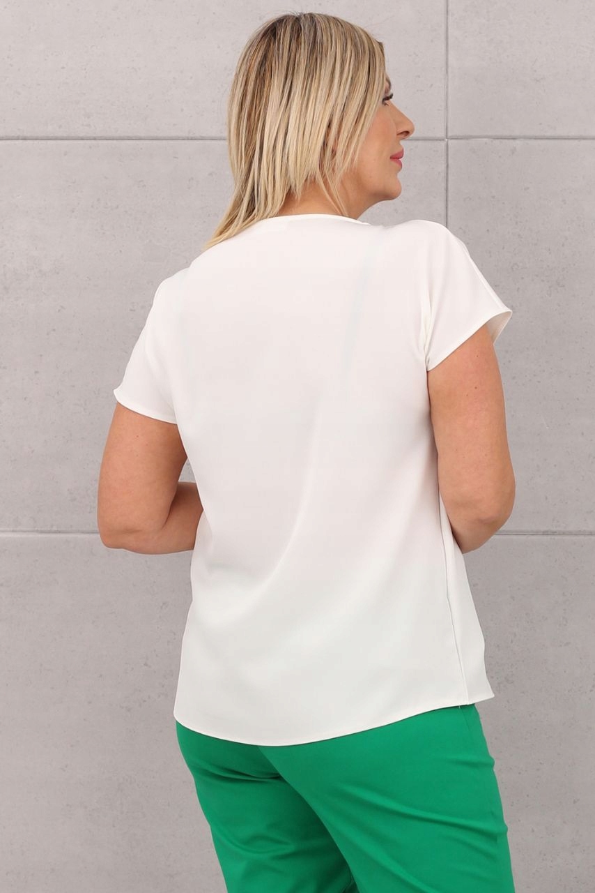 POLSKA Gładka modna bluzka plus size PREMIUM Rozmiar 48