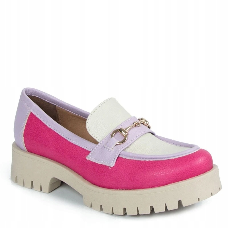 Laroni 3475 Kožené Mokasíny Barva MIX Fuchsiová Béžová Lila 38