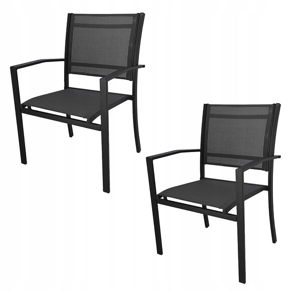 Sada 2 Záhradných Stoličiek Na Balkón, Terasu, Moderný Kovový Komplet