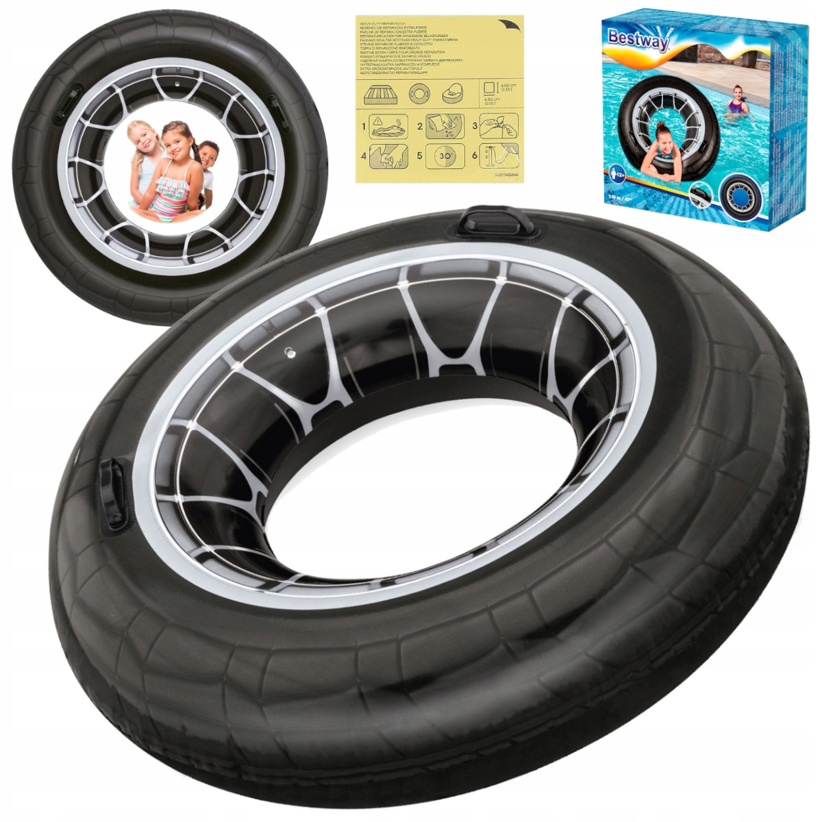 

Duże dmuchane koło do pływania Opona 119CM Bestway