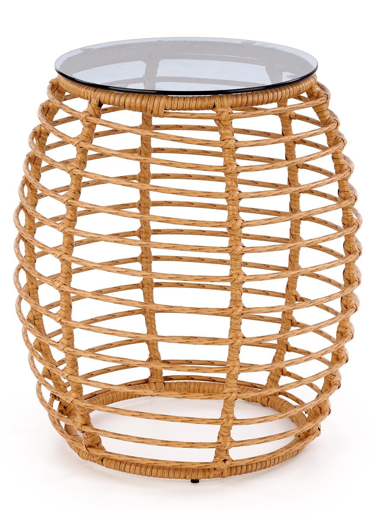 

Stolik kawowy okrągły stół ława rattan Boho 48 cm