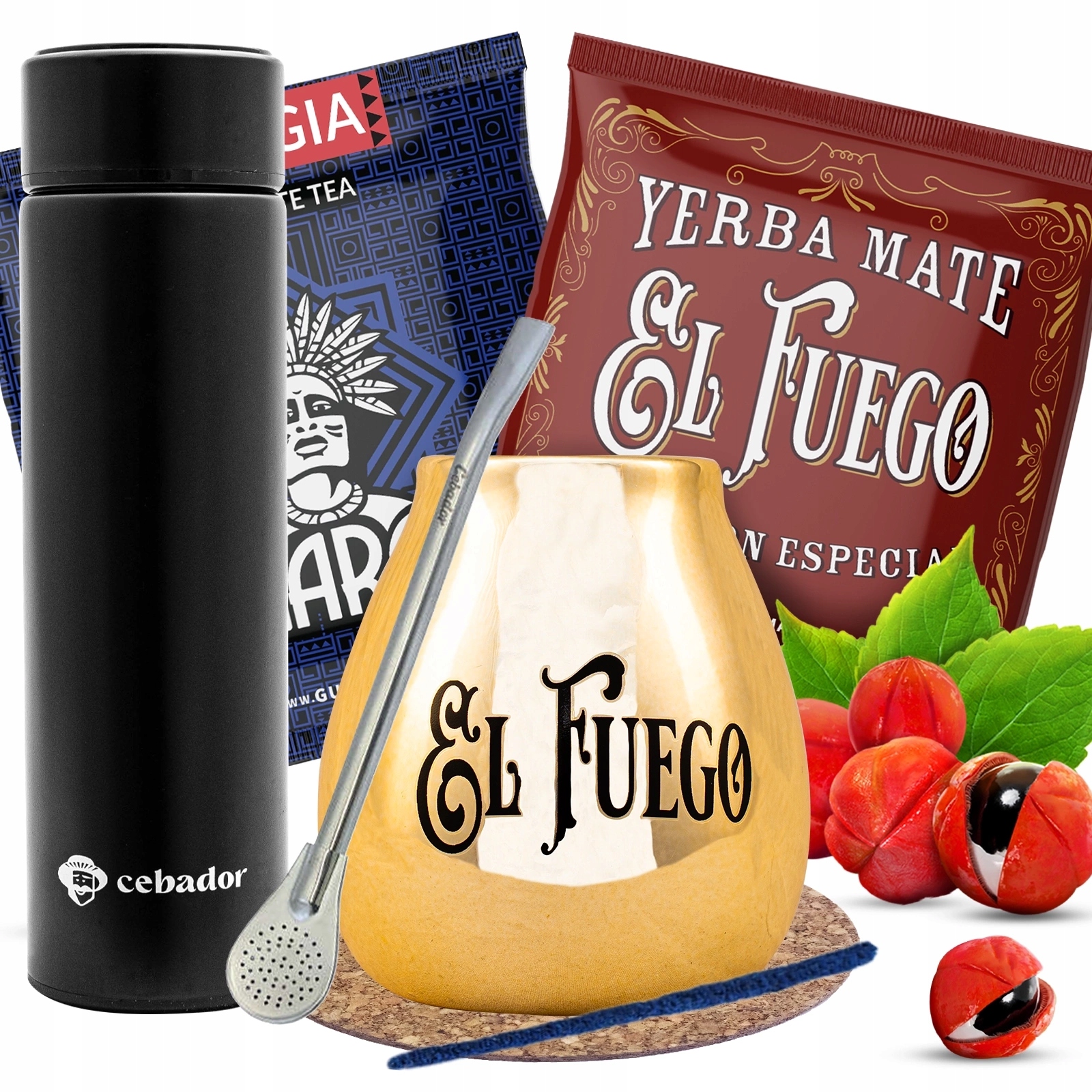 Zestaw Yerba Mate próbki 2x50g Termos Led Tykwa i Bombilla
