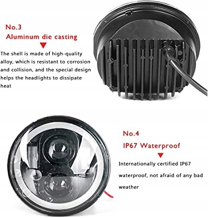 REFLEKTOR LAMPA PRZÓD MOTOCYKLOWA H4 LED 5.75in Producent bez marki