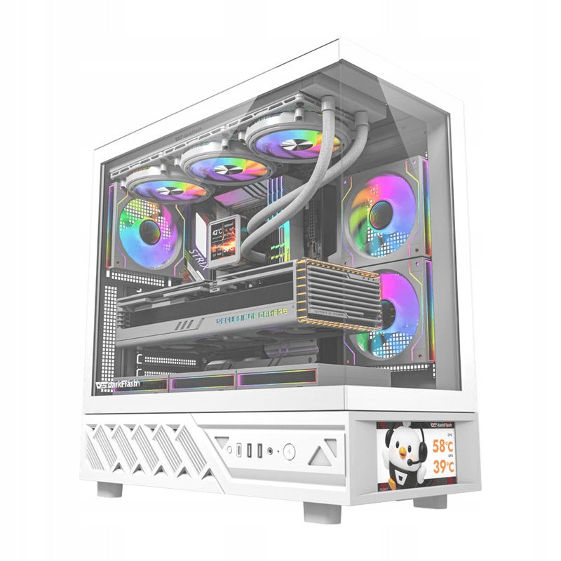 Počítačová Skříň DarkFlash DS950V s displejem (bílá) 6