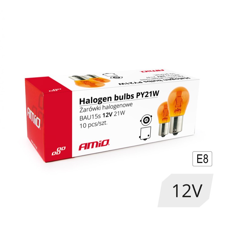 

Żarówki halogenowe PY21W BAU15s 12V 21W AMBER10szt