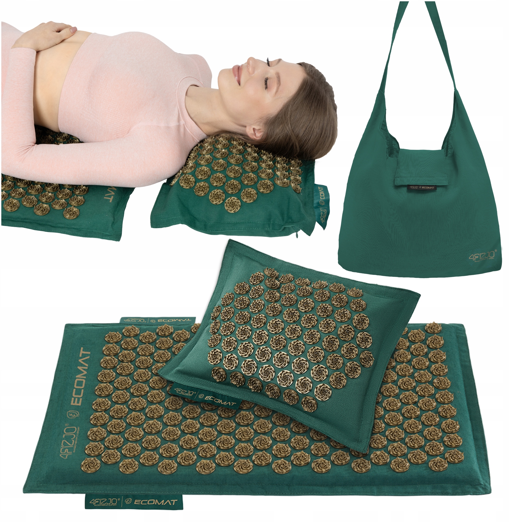 EKO MATA DO AKUPRESURY 4FIZJO + PODUSZKA TORBA ECO
