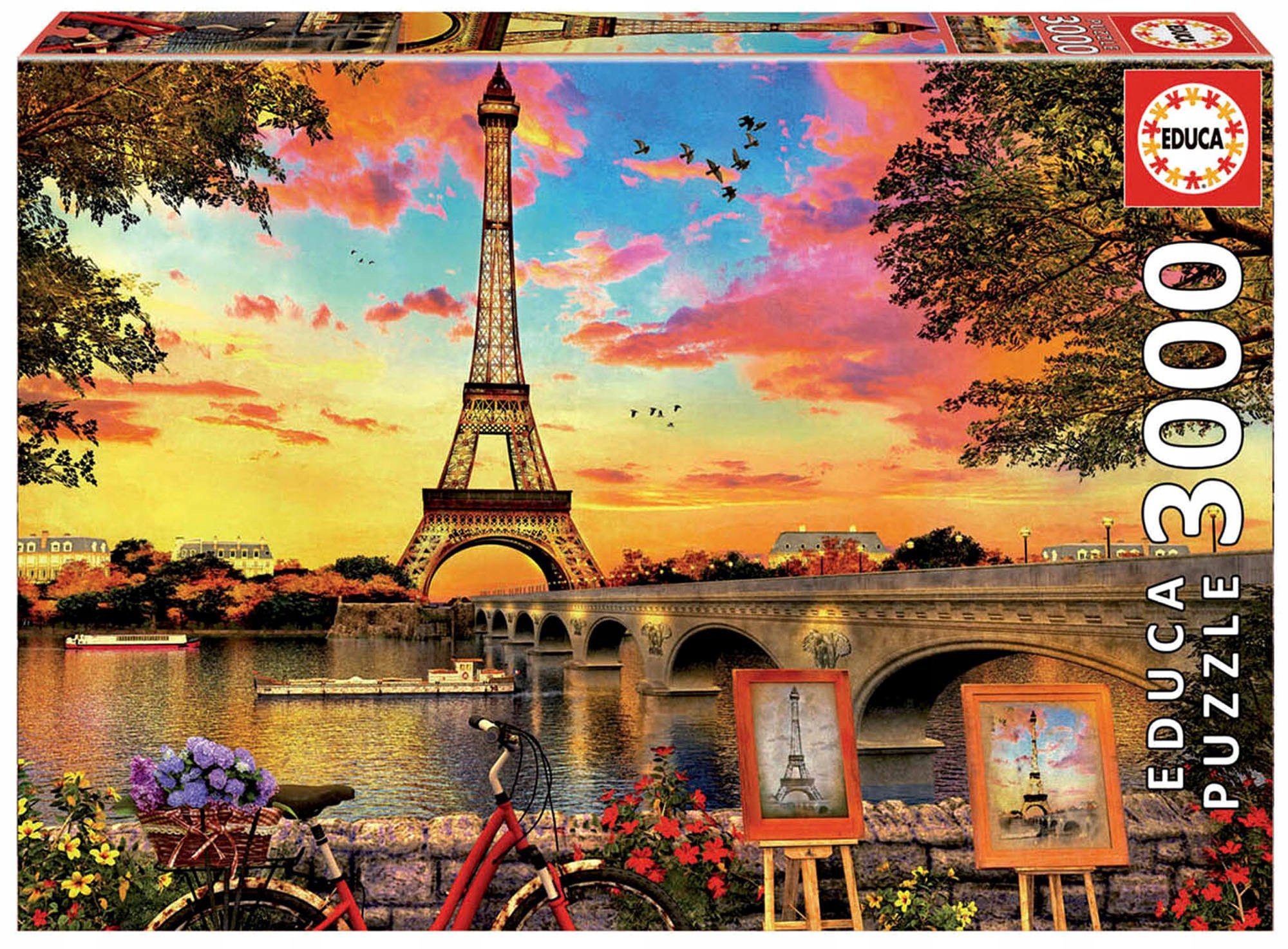 Puzzle 3000 el Educa Zachód słońca w Paryżu