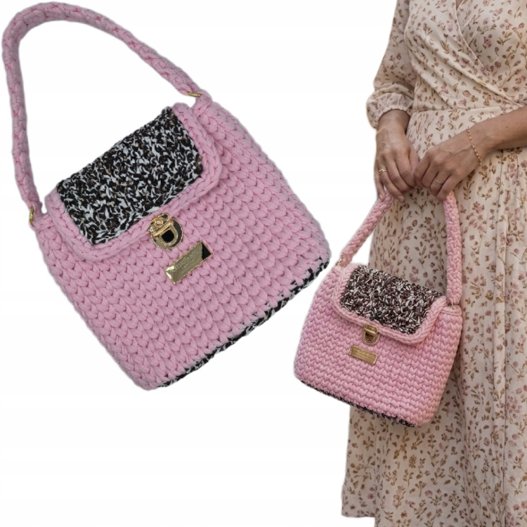 Taška Handmade Růžová Do ruky Na předloktí Ruční práce