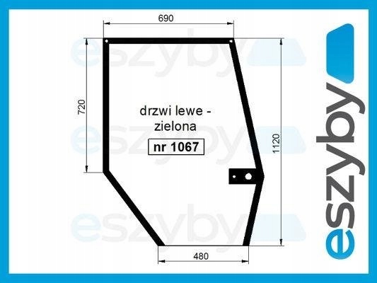 sklo pro traktor Case Maxxum dveře levé 248724A1