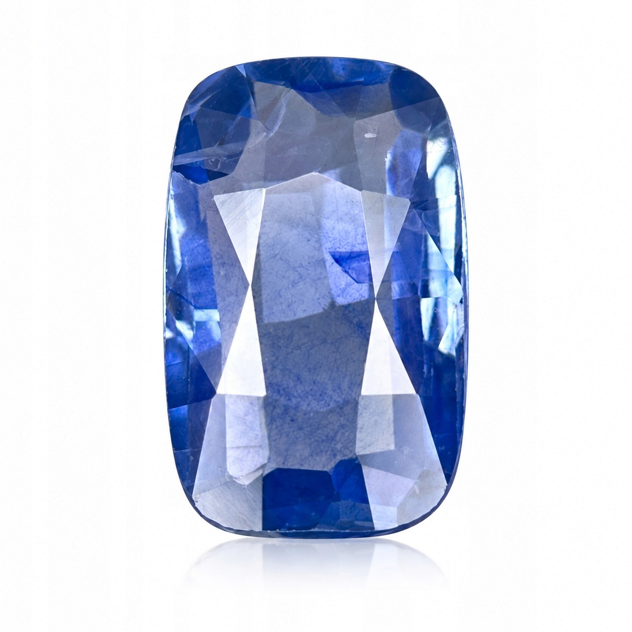 Přírodní safír 1.08 ct Modrý Cushion Cejlon SI1 certifikát Wbd