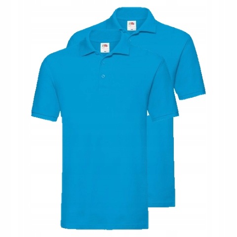 2x Pánské prémiové polokošile Fruit Of The Loom Azure Velikost M
