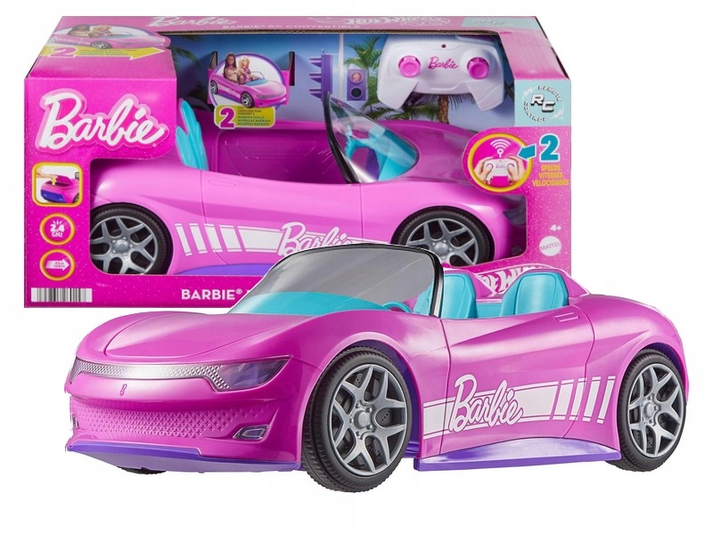 HOT WHEELS RC BARBIE AUTO zdalnie sterowane KABRIOLET SAMOCHÓD DLA LALEK