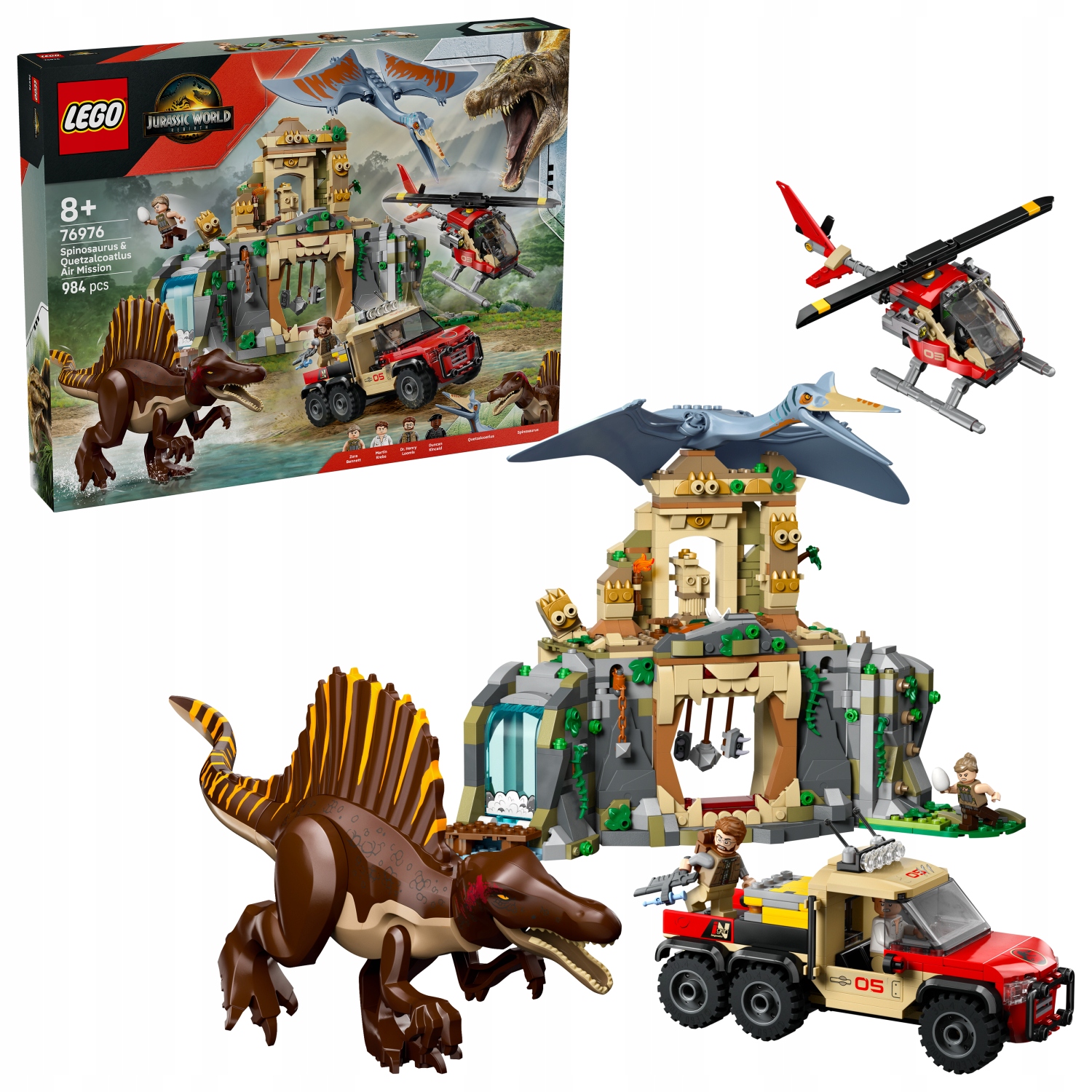 Lego Jurassic World 76976 Letecká mise se spinosaurem a quetzalcoatlem