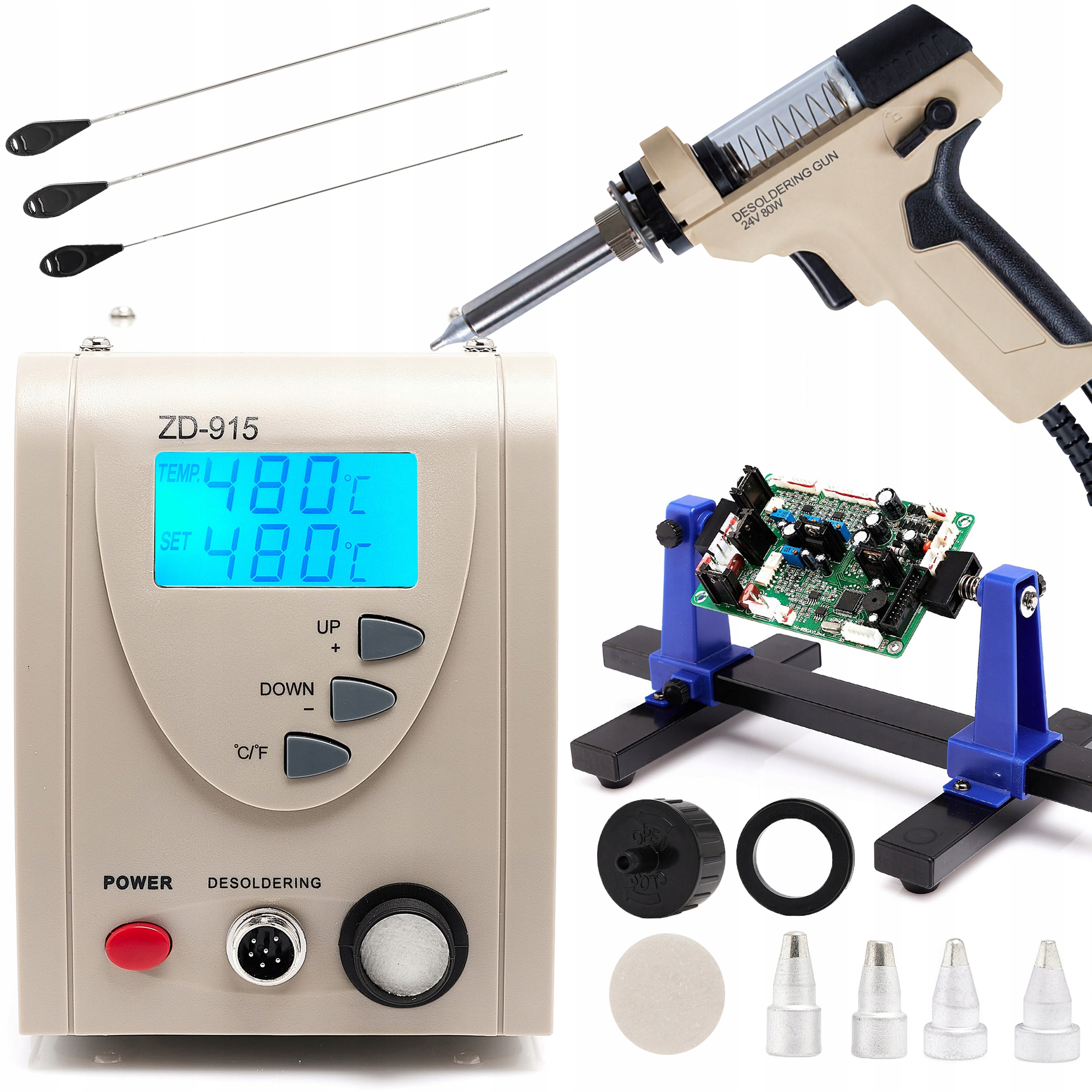 Odpájecí Stanice Odpáječka ZD-915 140W Držák Pro Pcd ZD-11E Hroty