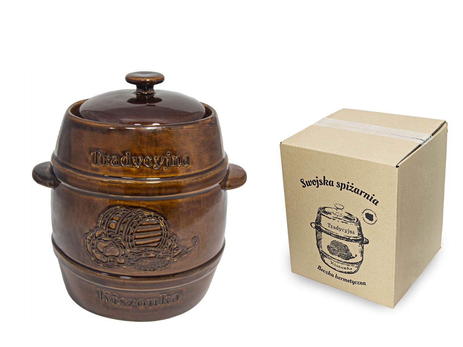 

Beczka kamionkowa do kiszenia z kołnierzem 3L Brąz