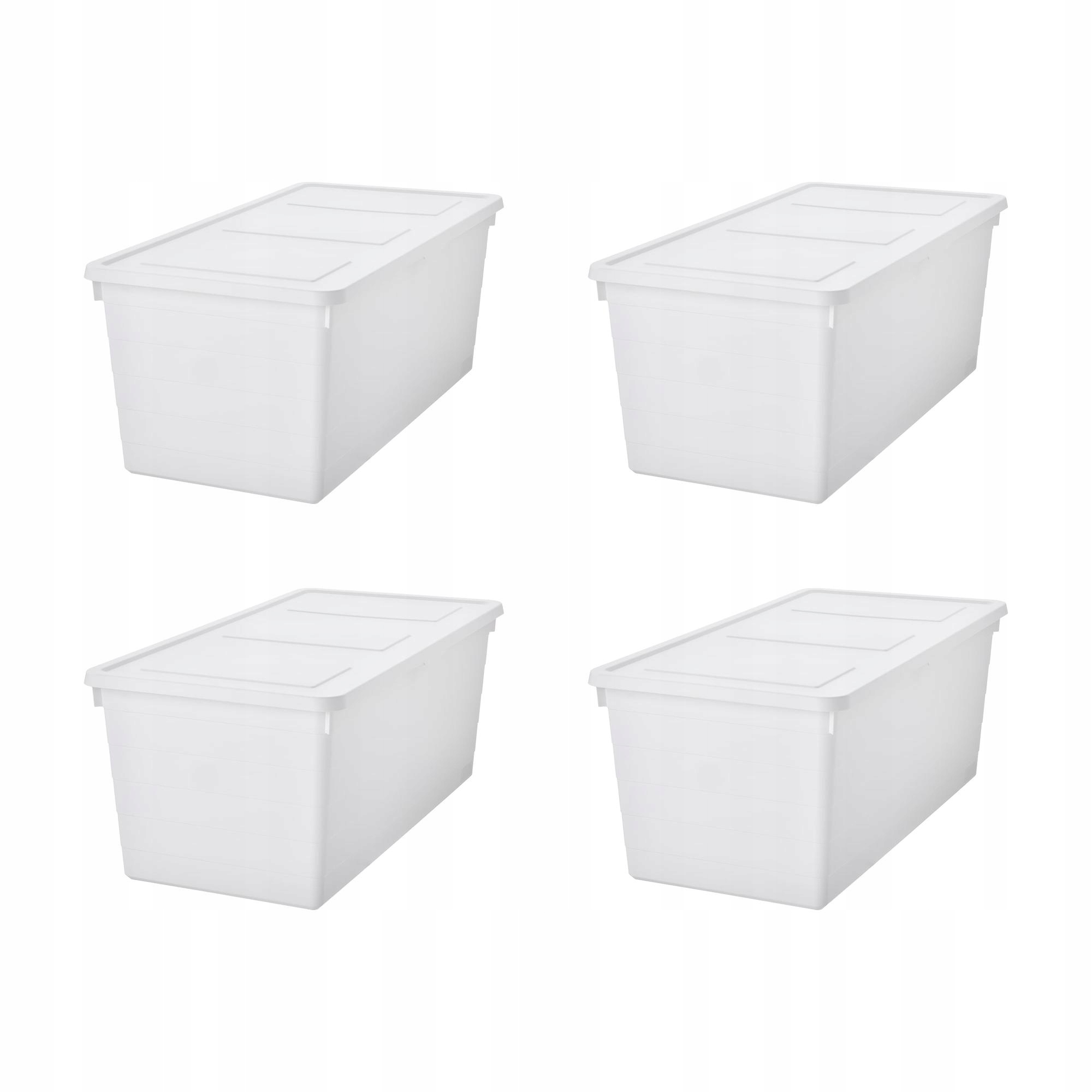 4 szt. Sockerbit Pojemnik z pokrywą biały 38x76x30 cm