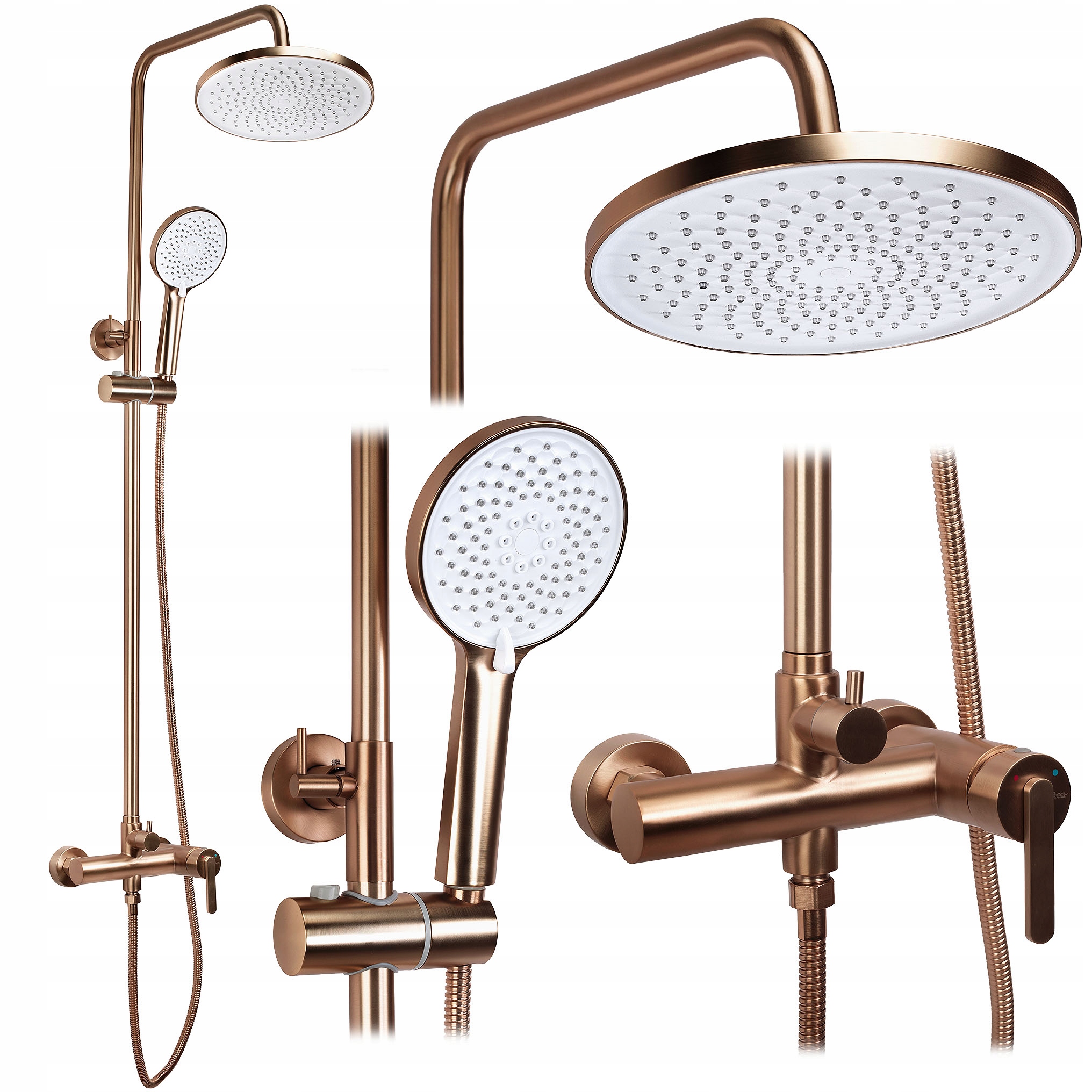 Sprchový Set Rea Ontario, Brúsená Meď, Nástenný Sprchovací Set