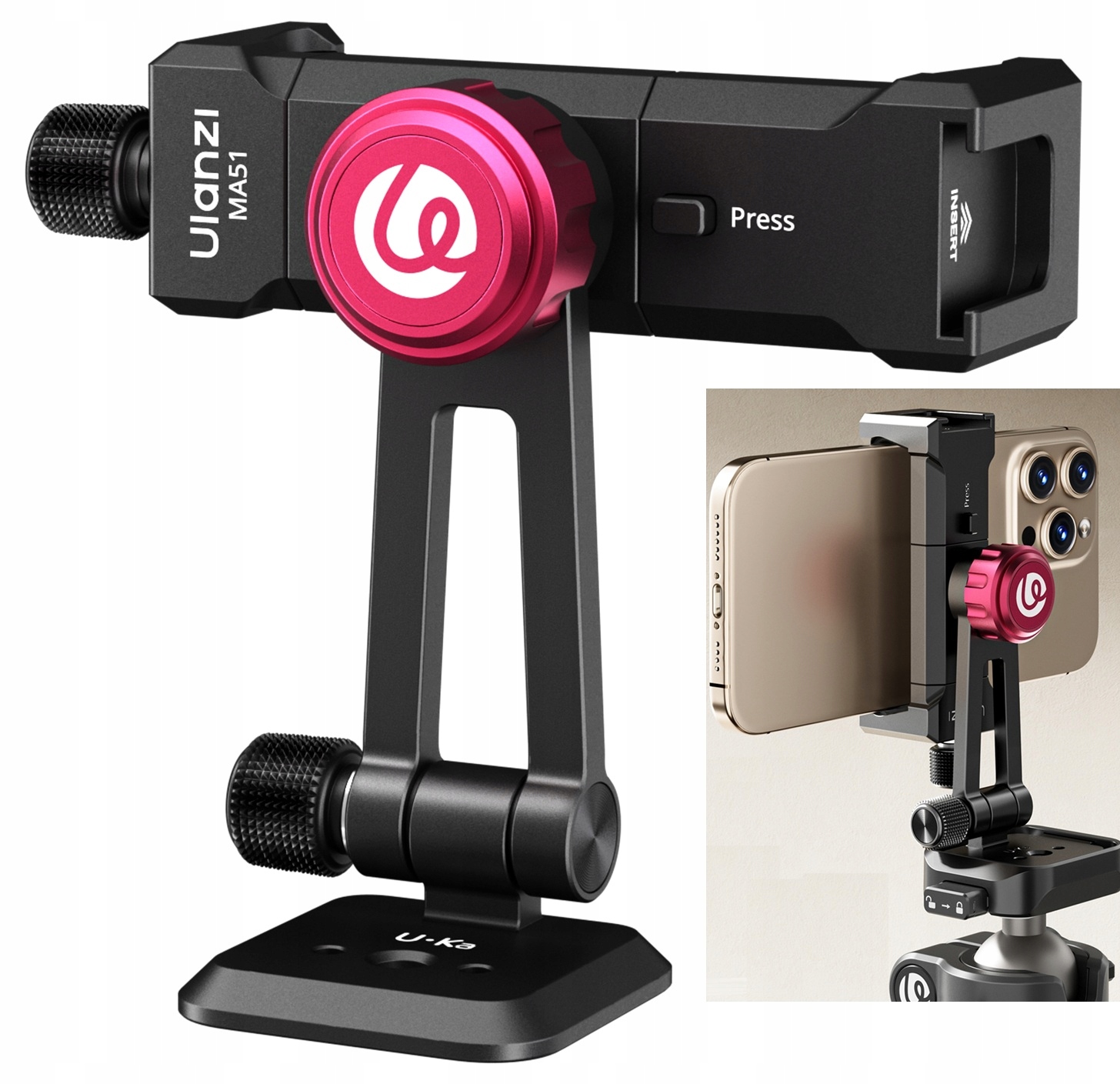 Držák na stativ Uka F38 Iso Ulanzi MA51 pro chytrý telefon kovový