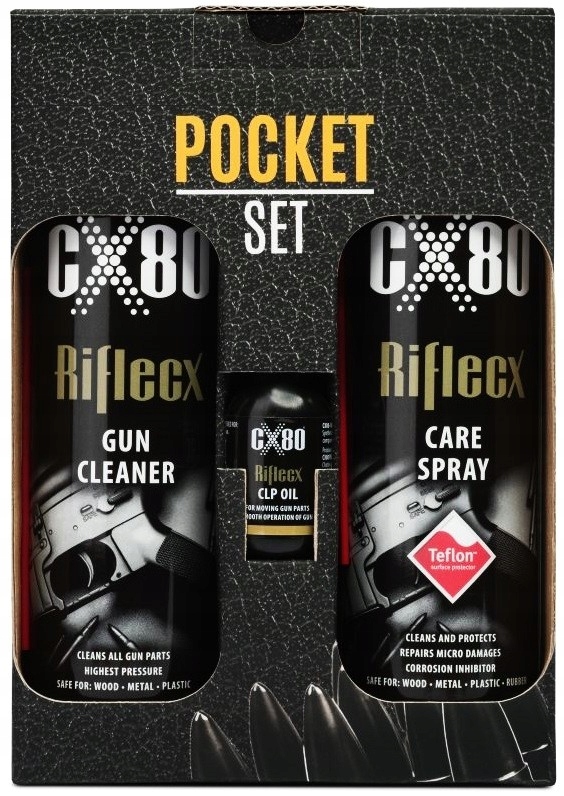 Zestaw do czyszczenia i konserwacji broni Riflecx Pocket set środki