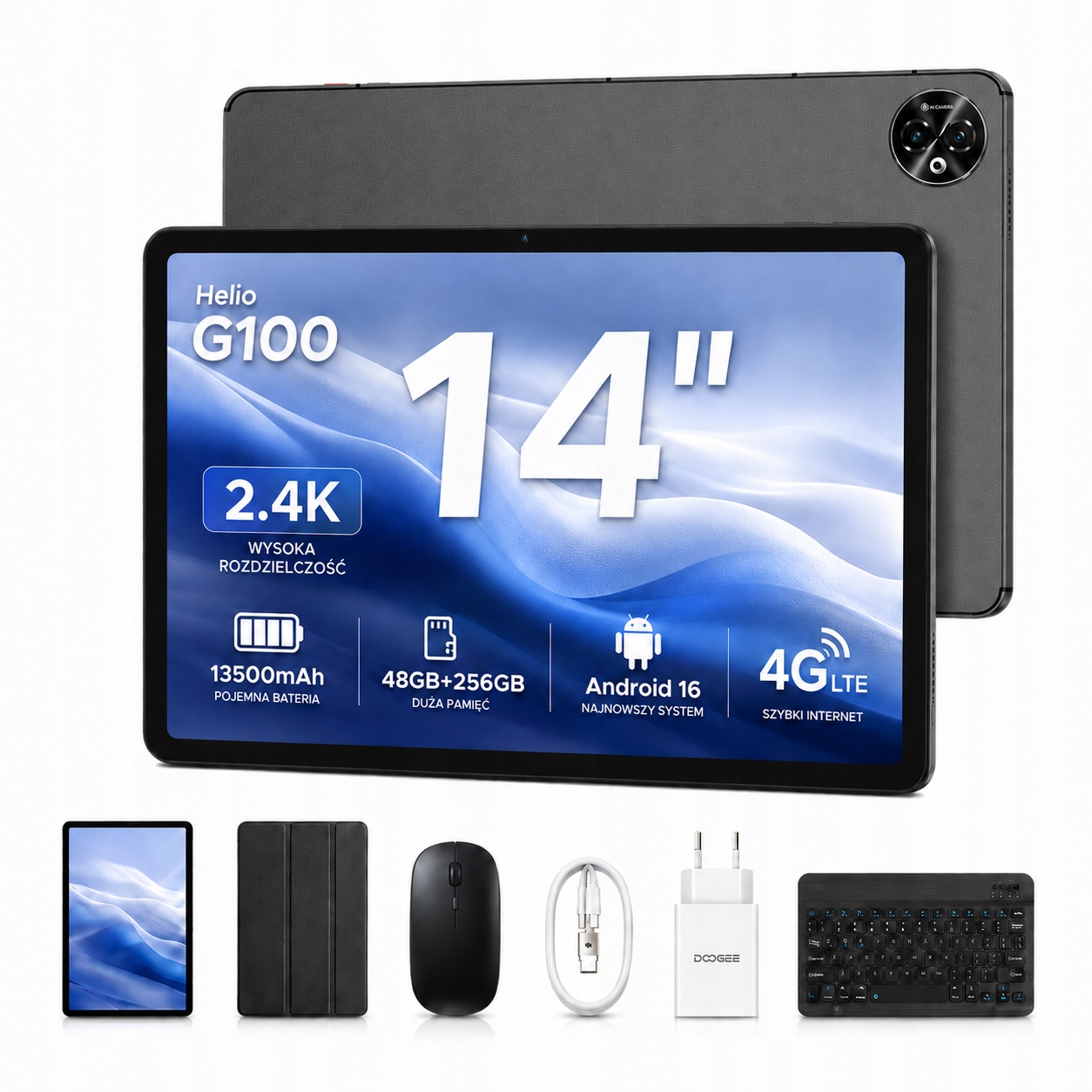 Tablet Doogee Tab E3 Max 14" s klávesnicí 13500 mAh 32 Gb 256 Gb Android 16 4 G