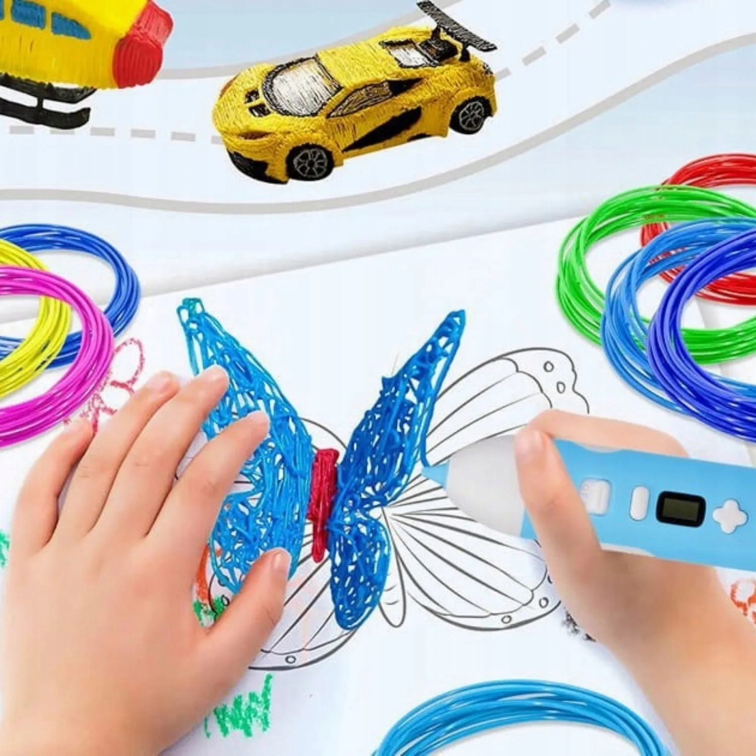 DŁUGOPIS 3D DRUKARKA MAGICZNY PEN DLA DZIECI ZESTAW 10 Metrów WKŁADY PLA Minimalny wiek dziecka 5