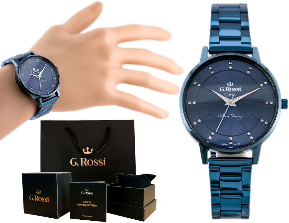 

Piękny Oryginalny Zegarek Damski G. Rossi + Box