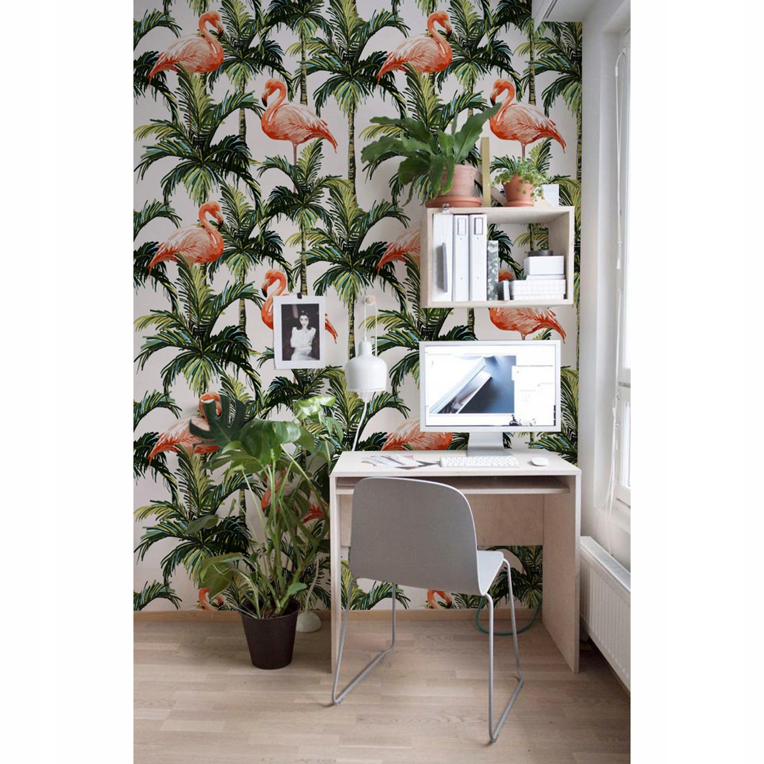 

Fototapeta na flizelinie Flaming i kwiaty 104x70