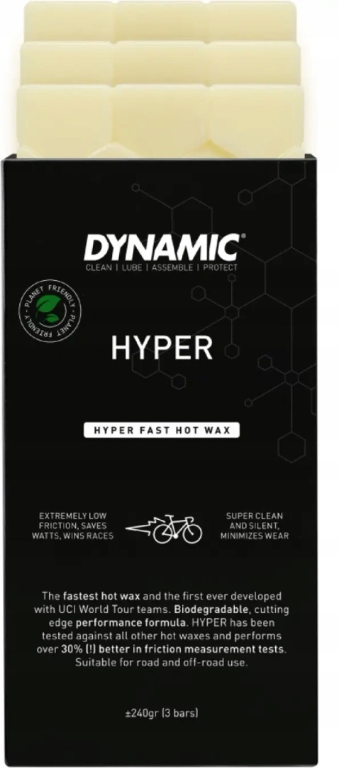 Wosk do łańcucha na gorąco Dynamic Bike Care Hyper najszybszy hot wax 240 g