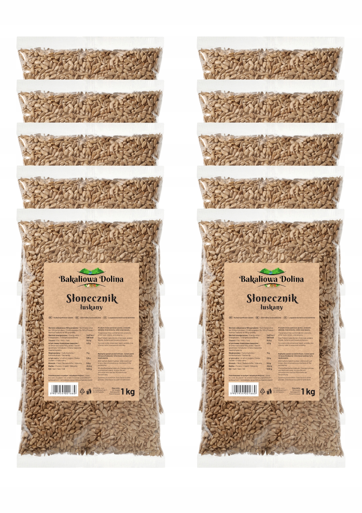 Levně Slunečnicová Semínka Loupaná 10 Kg 10000 G Přírodní, Čerstvá, Vysoká Kvalita