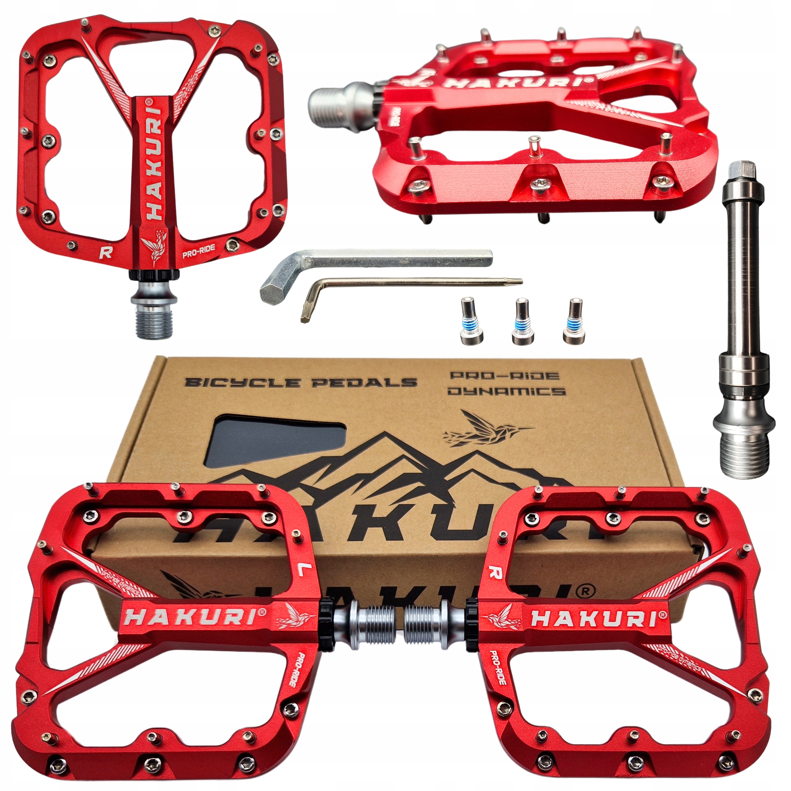 Červené Platformové Pedály Hliníkové Lehké 3 ložiska Piny Dh End Mtb
