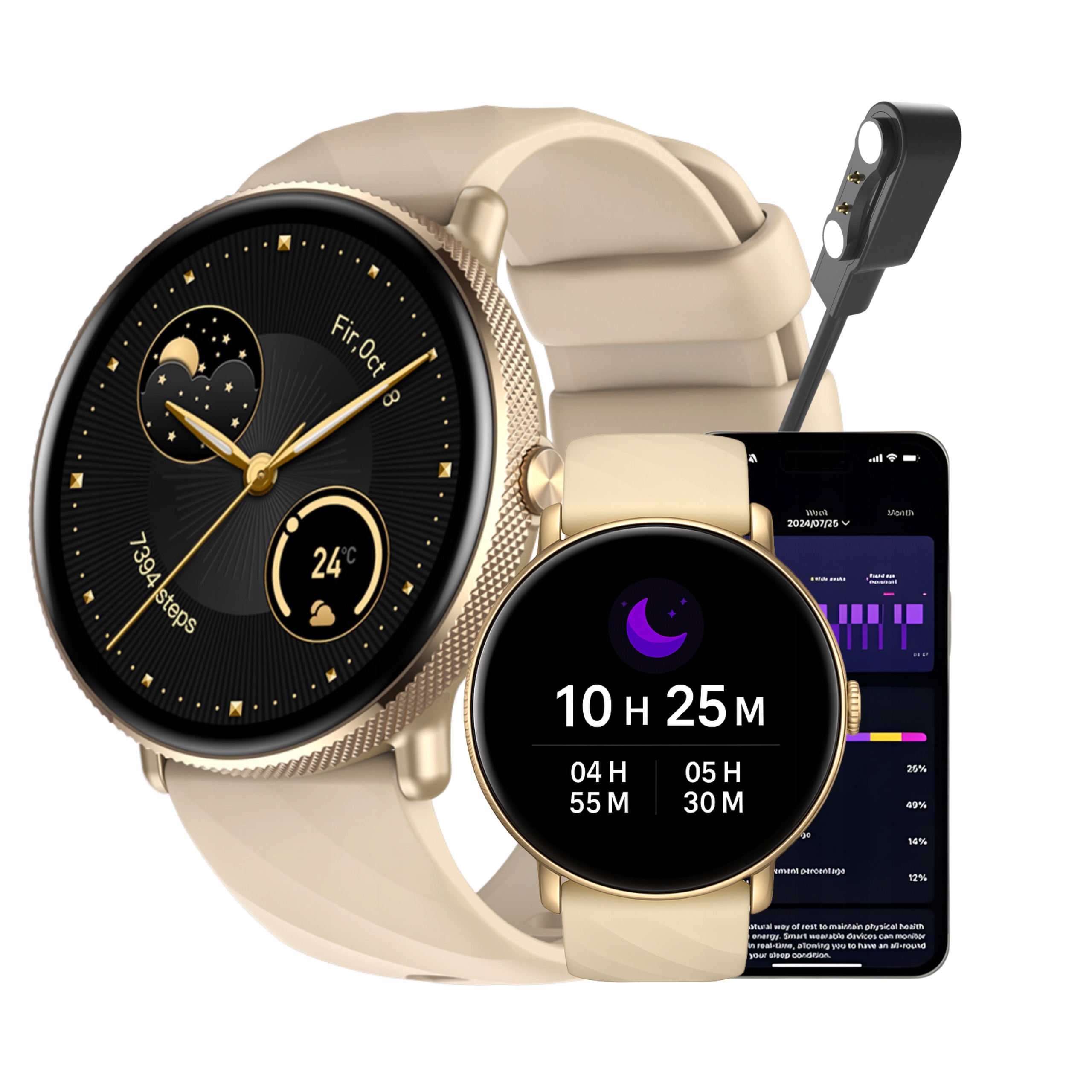 Chytré Hodinky Zeblaze Gtr 3 Pro Zlaté Amoled Monitor zdraví pro ženy