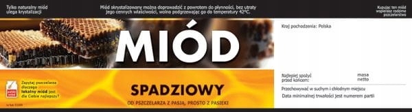 

Etykiety z Kontretykietą 100szt Spadziowy