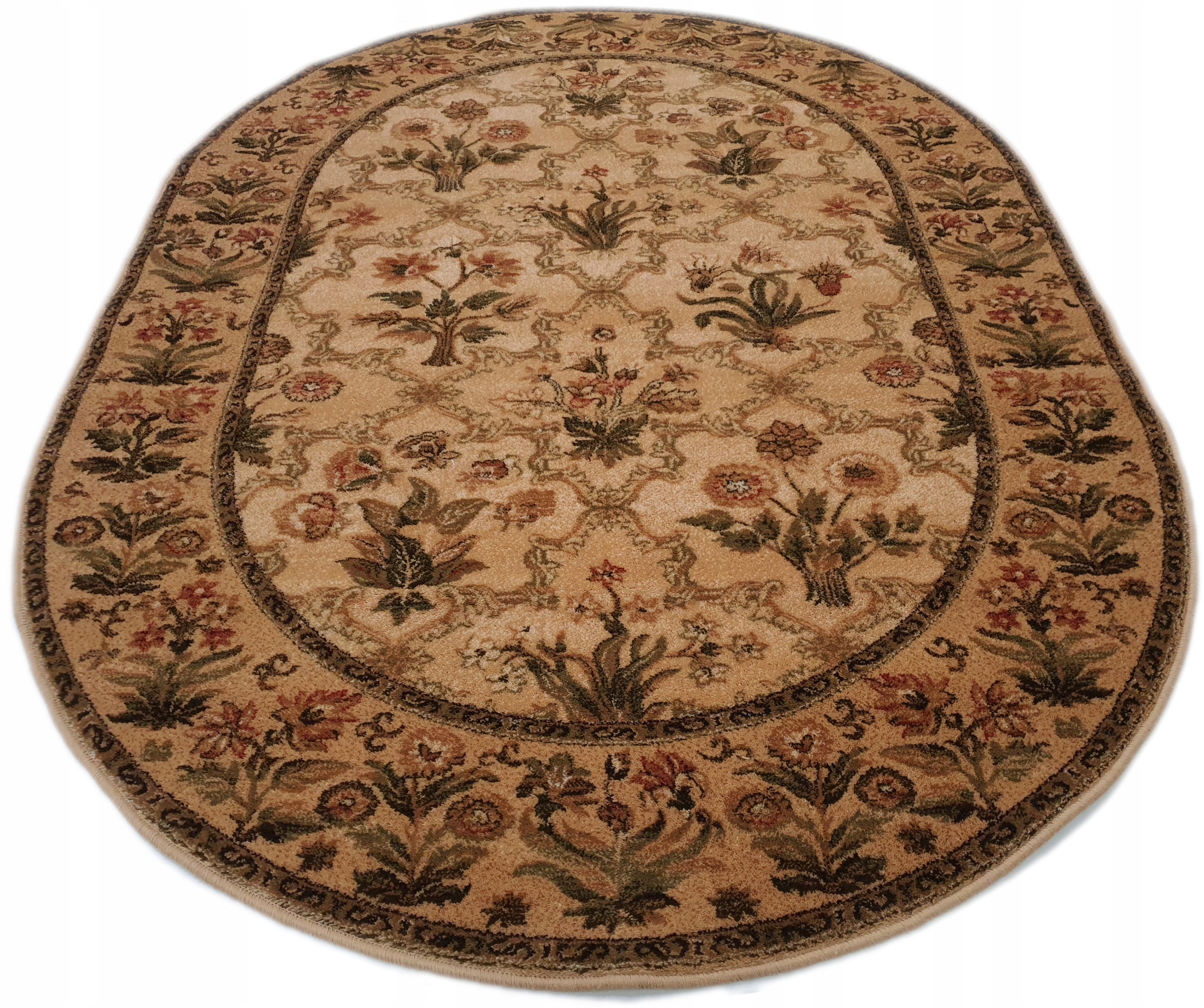 Dywan wełniany Isfahan Olandia 160x240 sahara owal owalny 100% wełna beżowy