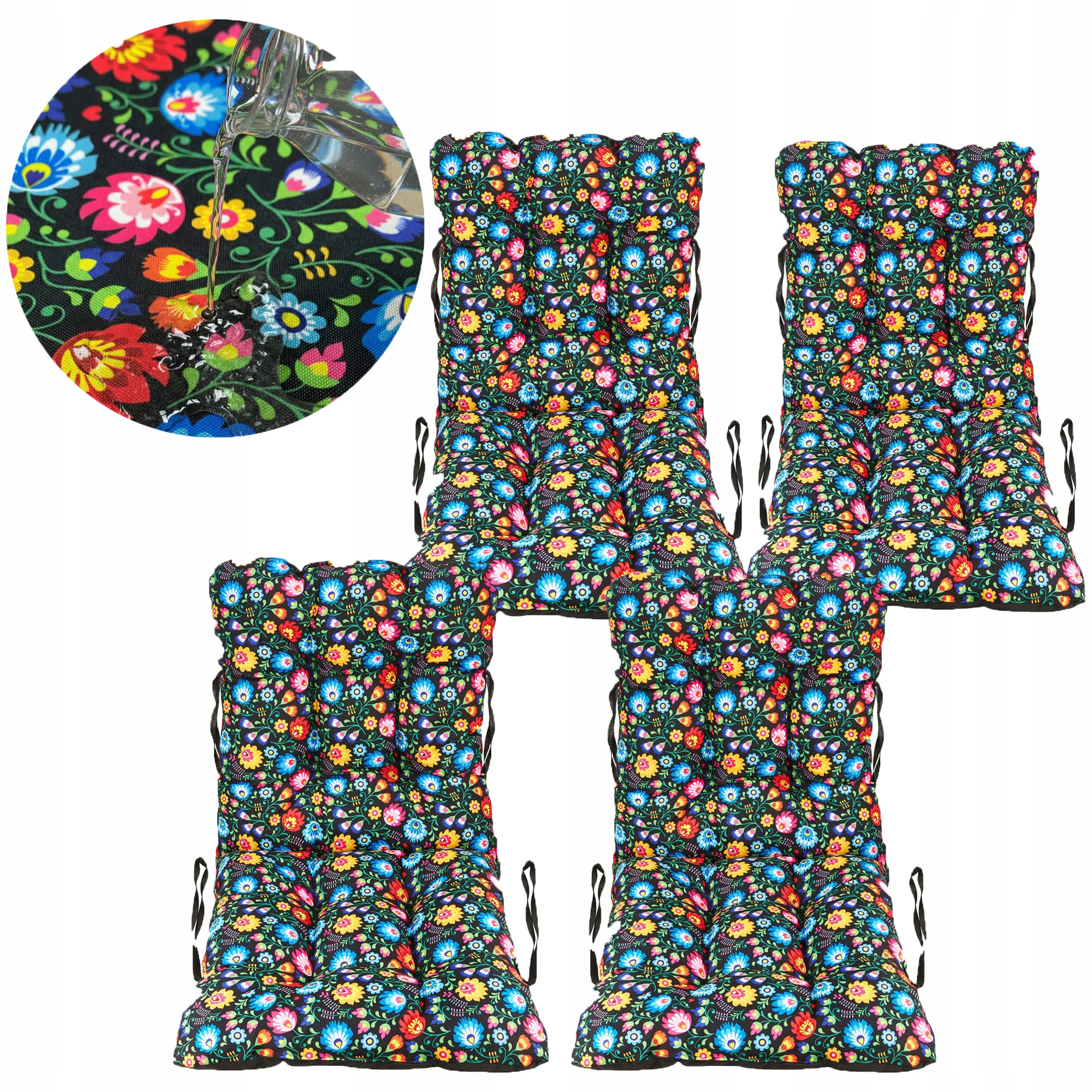 Set polštář polštář na zahradní židli lehátko 48x48x48 Folk 4ks