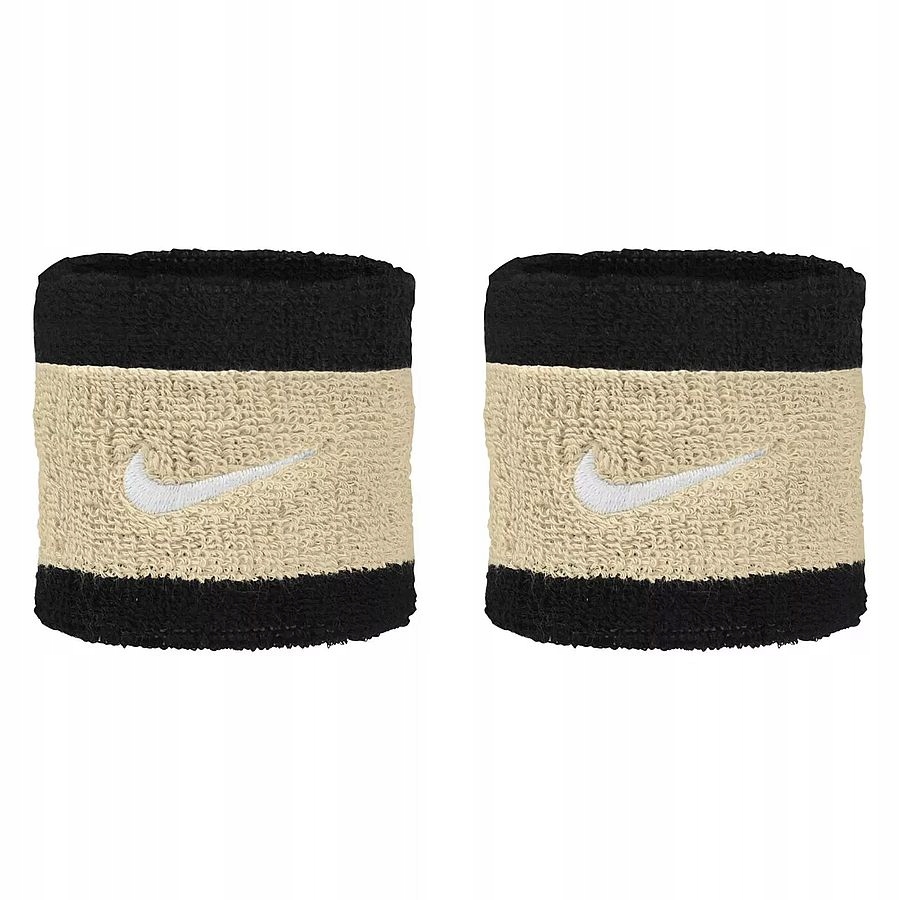 Frotki na rękę Swoosh Wristband Czarno-Złote 2 szt