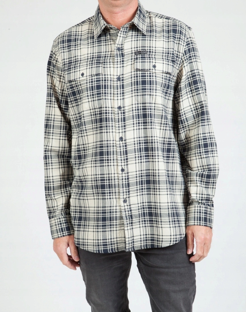 Pánská košile Wrangler Two Pocket Utilty Shirt Pelican W5C3ENC16 Xs