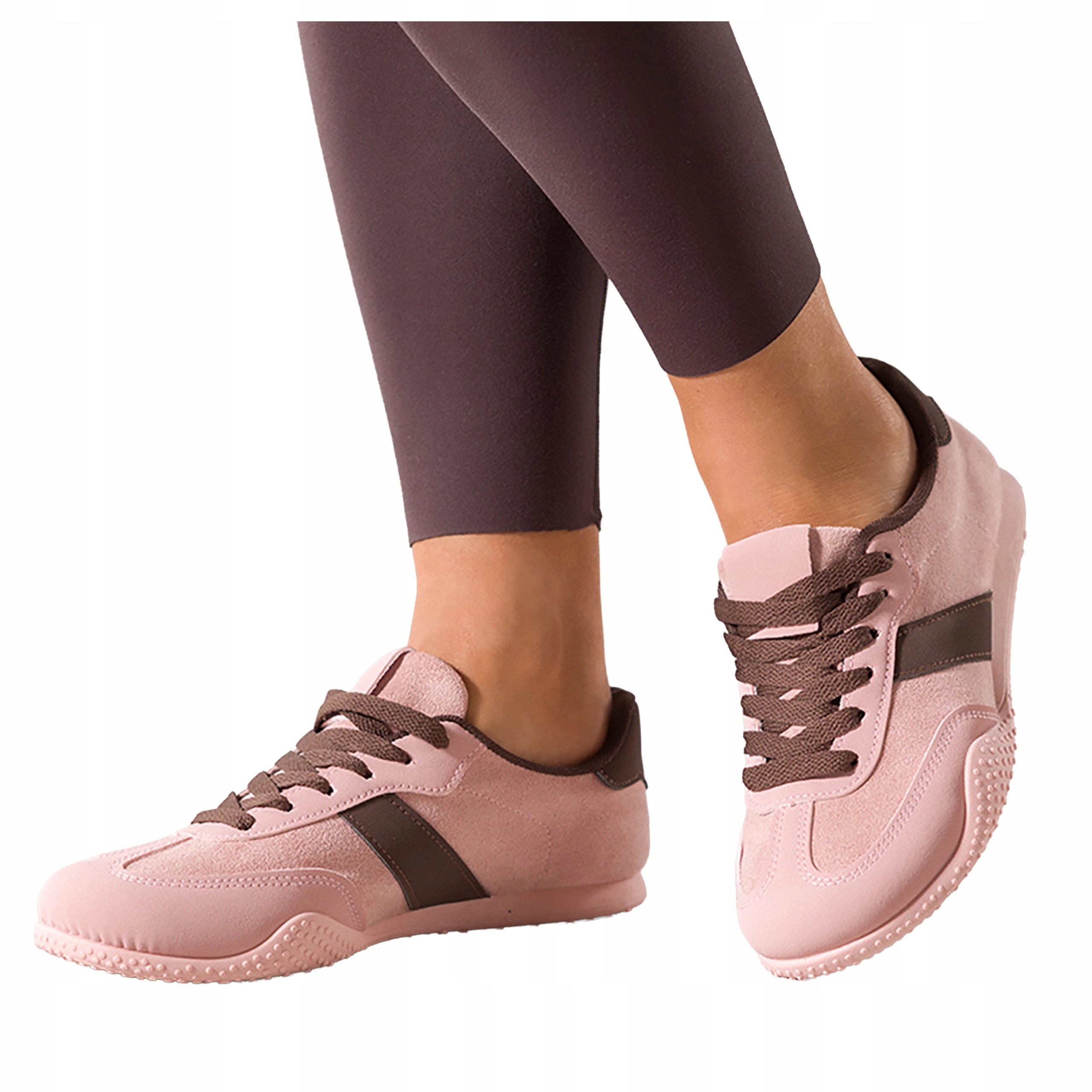 Sneakersy Růžové Dámské Ploché Sportovní Šněrování Pohodlné Módní vel 37