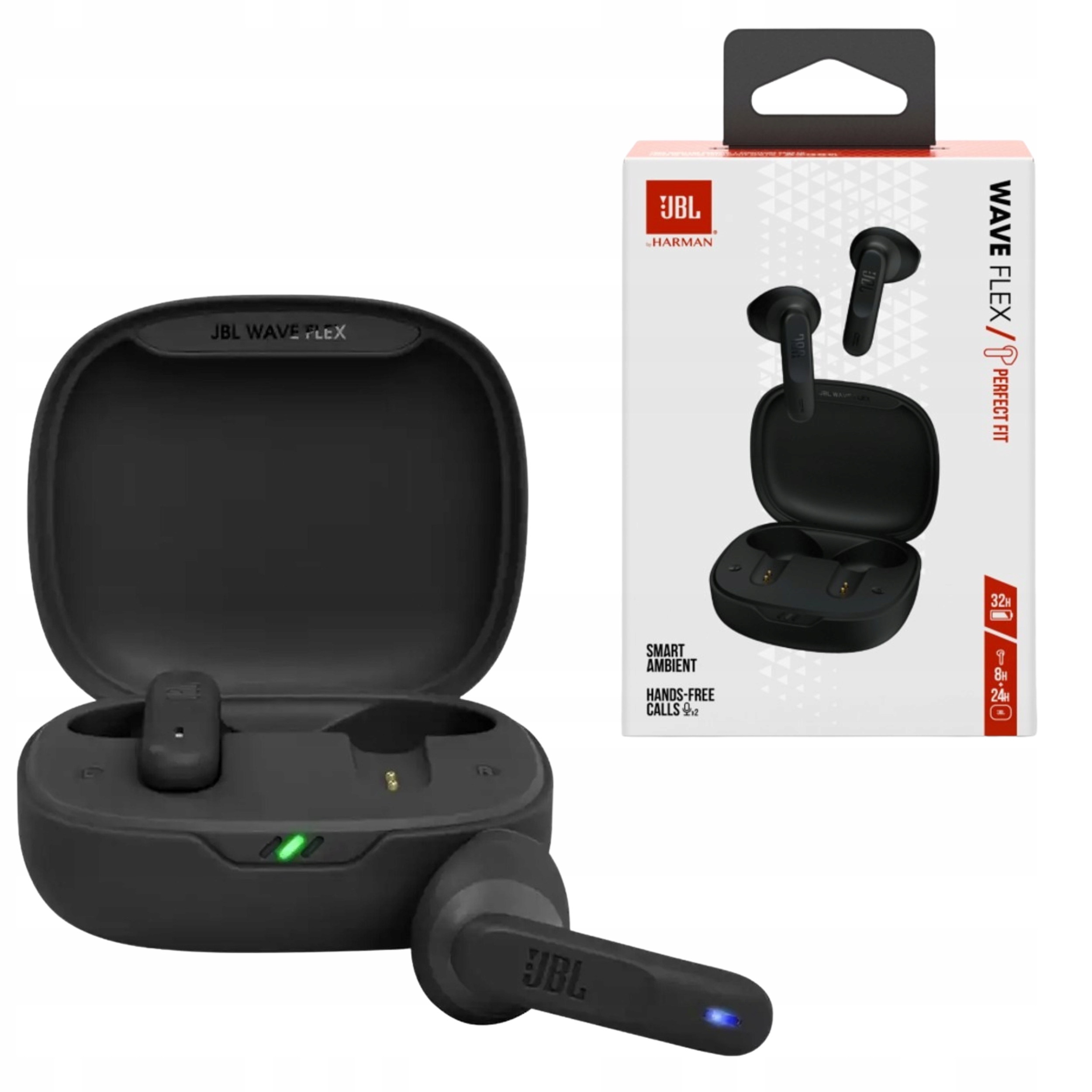 Słuchawki Bezprzewodowe Jbl Wave Flex Tws Douszne Bluetooth Czarne