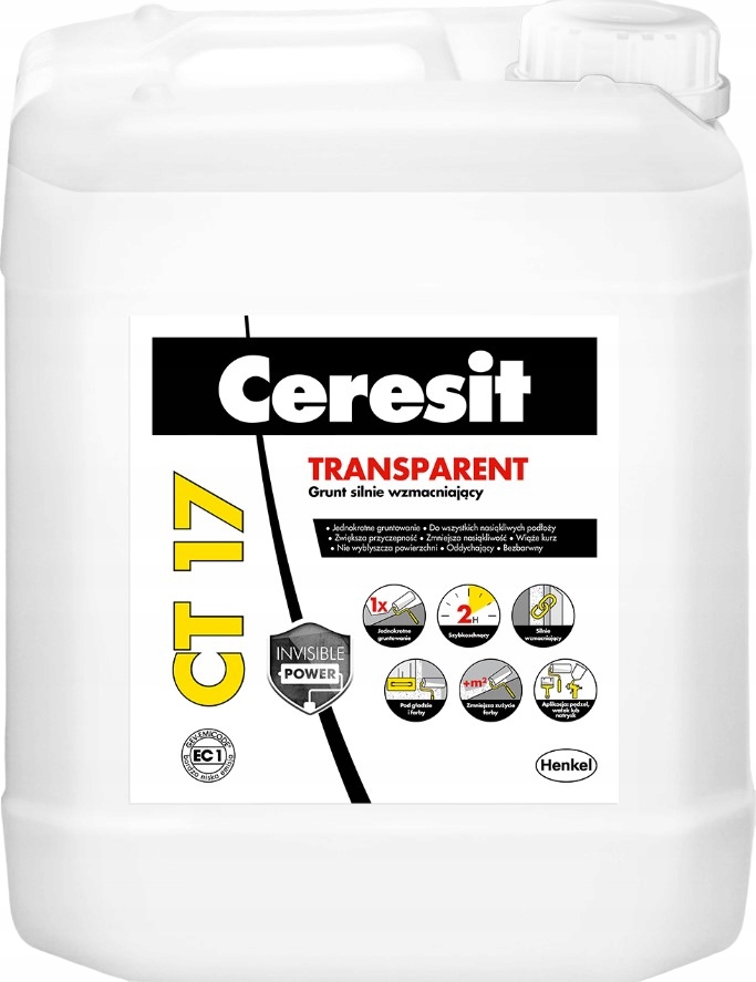 Primaire D'impression Profond CERESIT CT 17 - Résine 10 Litres - Pour Murs Et Sols Avant Ragréage Ou Peinture