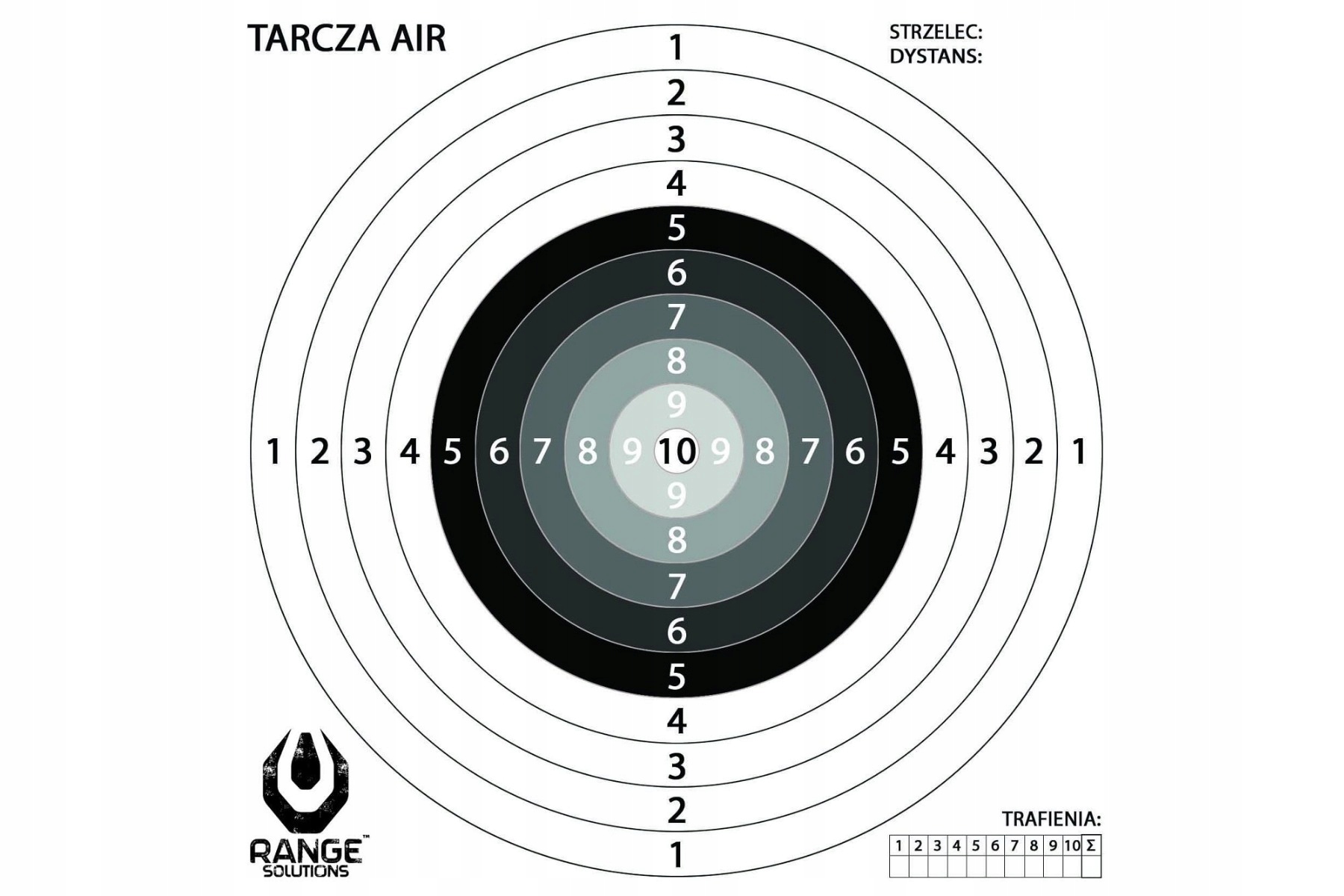 Tarcze strzeleckie Range Solutions Air 100 sztuk