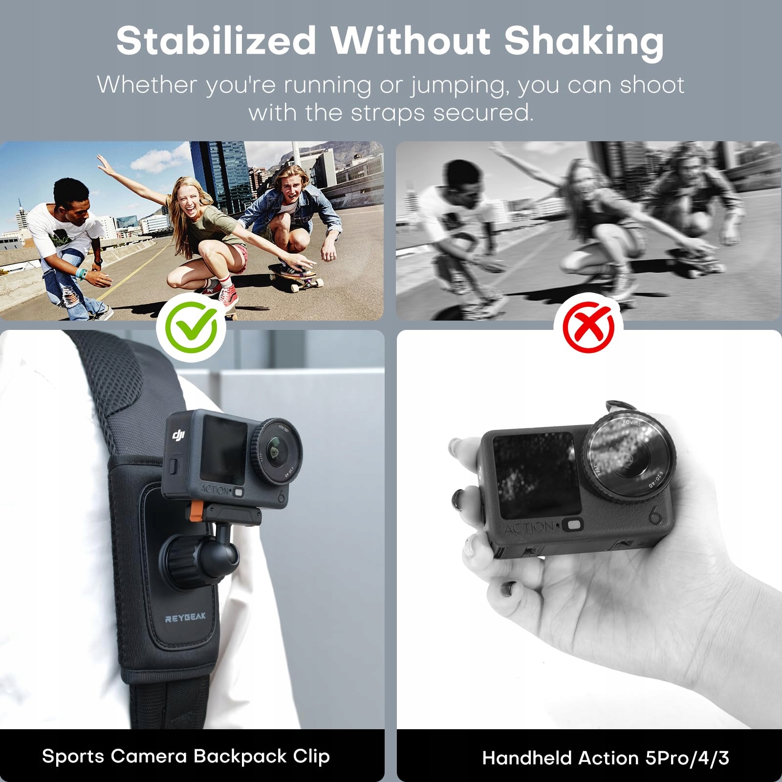 Mocowanie Na Pasek Plecaka Do DJI Osmo Action 6 Nano Regulowane REYGEAK — miniatura 6