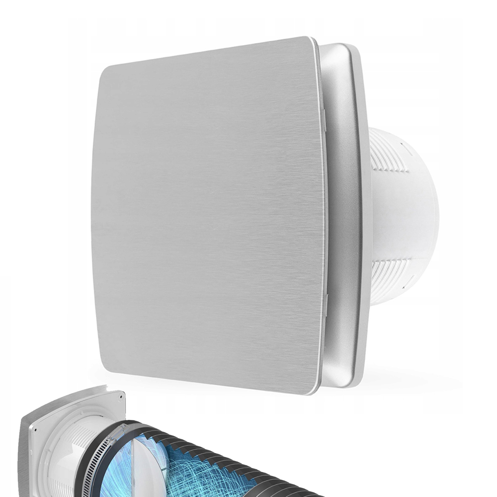 Koupelnový ventilátor tichý Ø 100 mm nástěnný stropní zpětná klapka