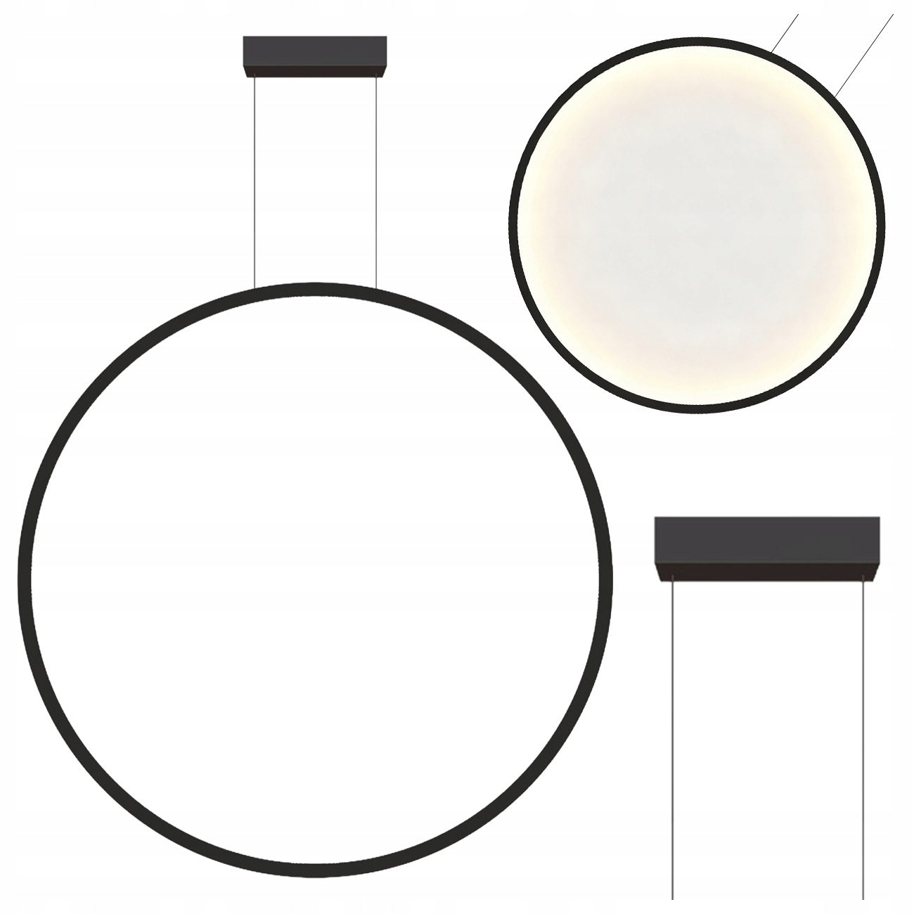 Lampa Wisząca Mirror L Czarna IP44 Led Cct