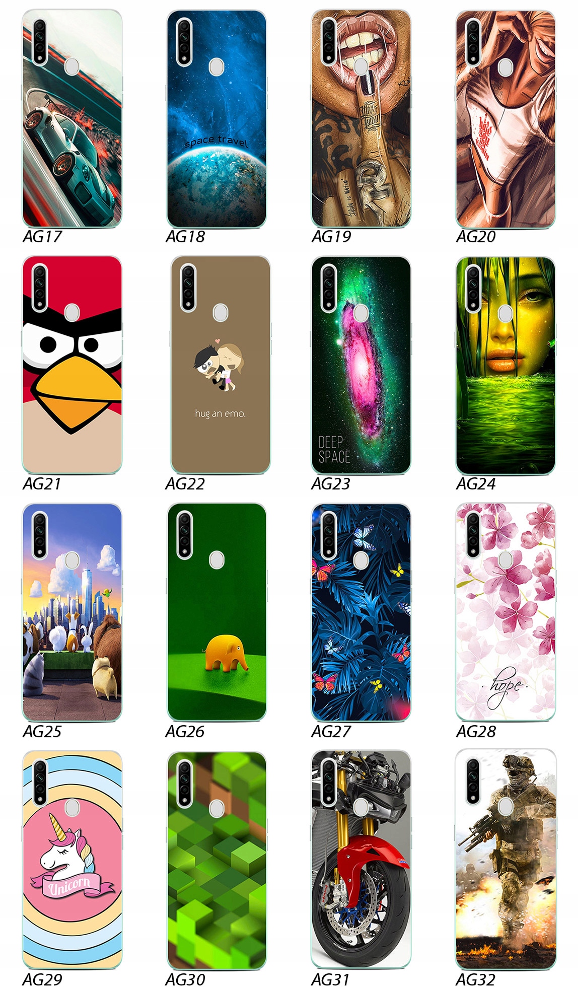 ETUI PLECKI FOTO Case OBUDOWA Pokrowiec WZORY SZKŁO 9H do Oppo A31 2020 Materiał tworzywo sztuczne