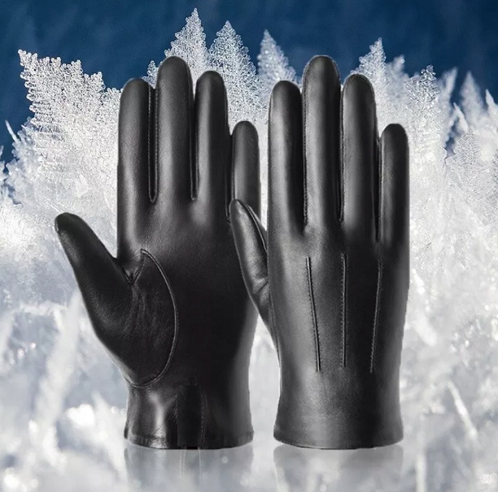 RĘKAWICZKI MĘSKIE SKÓRZANE DOTYKOWE OCIEPLANE Marka inna