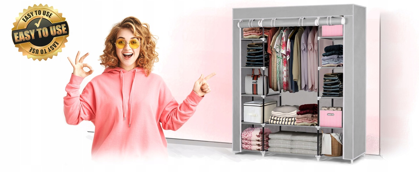 SZAFA Materiałowa XXL DUŻA GARDEROBA 170x135 TEKSTYLNA NA ODZIEŻ UBRANIA EAN (GTIN) 59009090876980