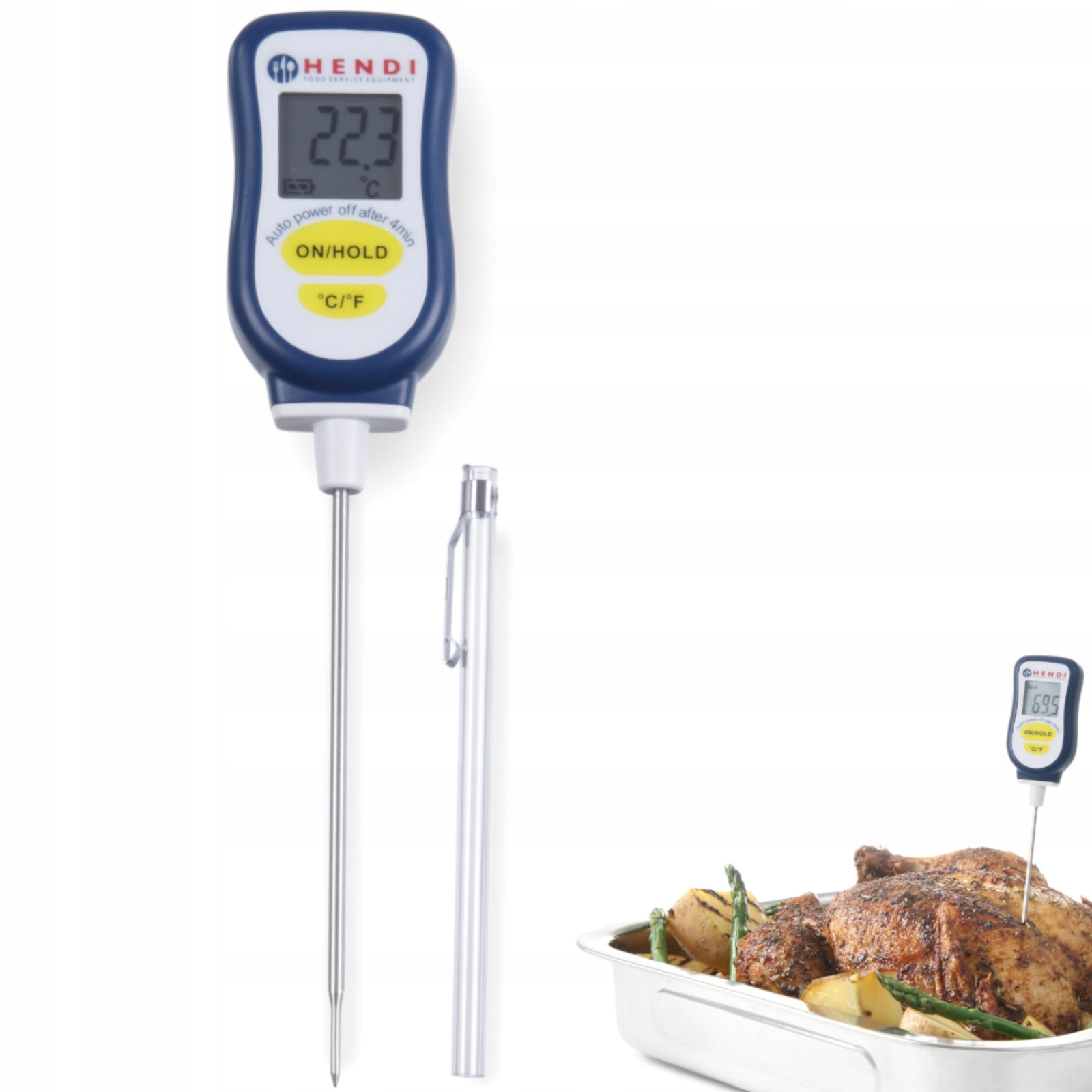 Digitálny gastronomický teplomer so sondou 130 mm -50°C až 350°C Hendi 271230