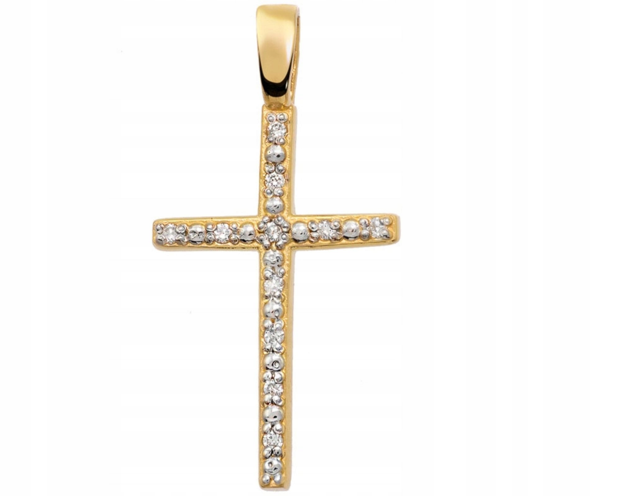 Zlatý přívěsek s brilianty a křížkem 585 diamantů